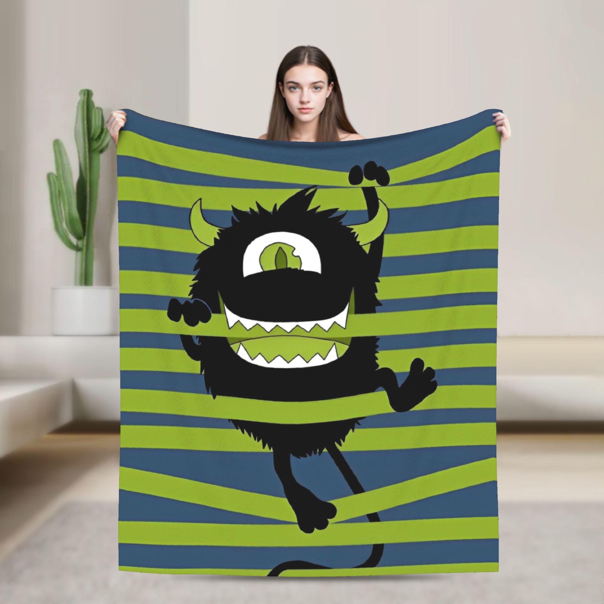 Monika Chen Unisex Mike James P. Sullivan Knitted Blankets Monsters Inc Plush Throw Blanket Summer Air Conditioning Portable Lightweight Bedspreads