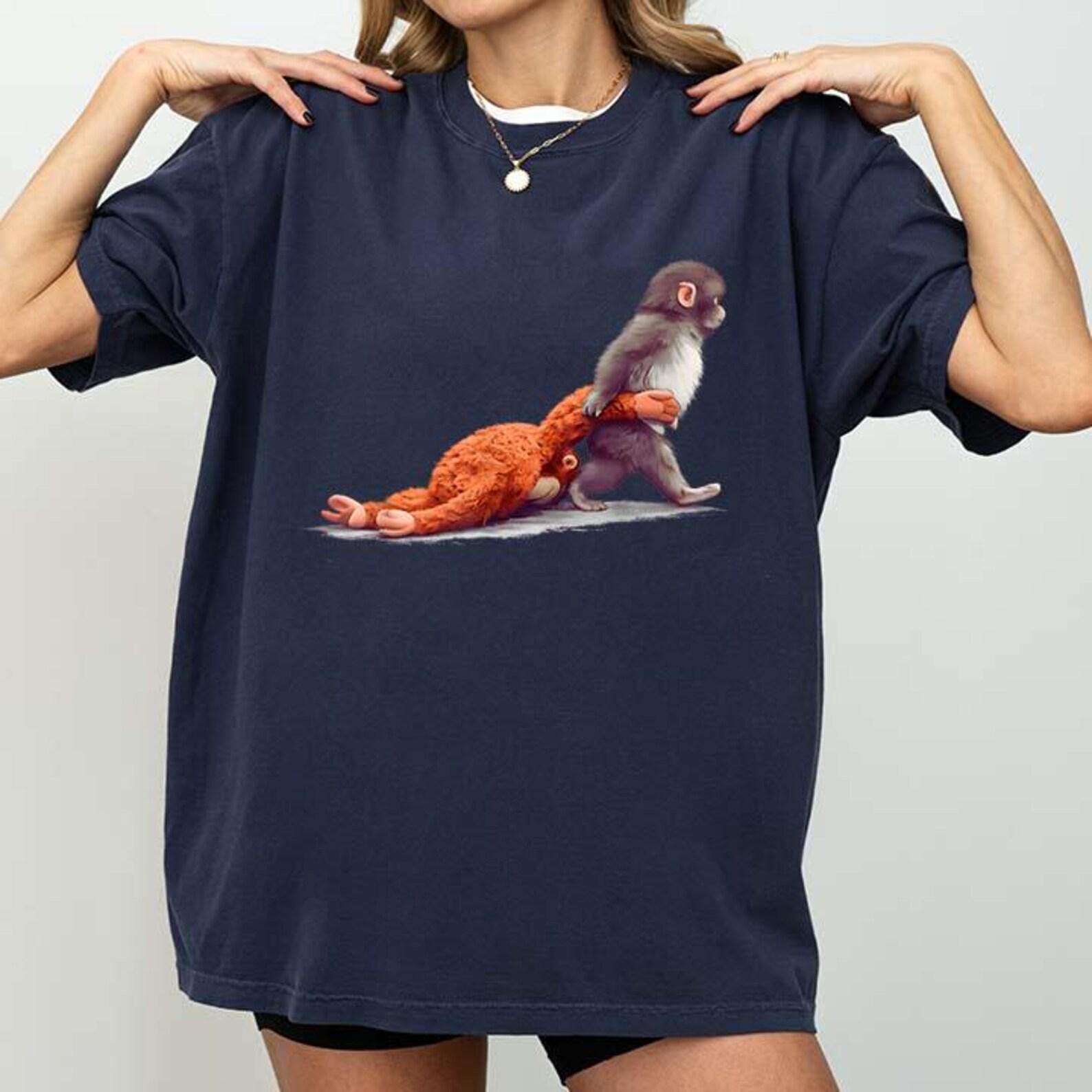 Monkey Illustration Baby Punch Monkey T-Shirt 2XL