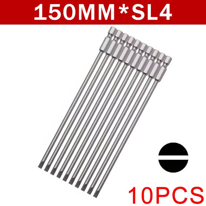 4/10Pcs Slotted Screwdriver Bit Set Magnetic For Drill 1/4 Hex Shank Cross Screw Driver Tip Kit Precision Power Tool Accessory