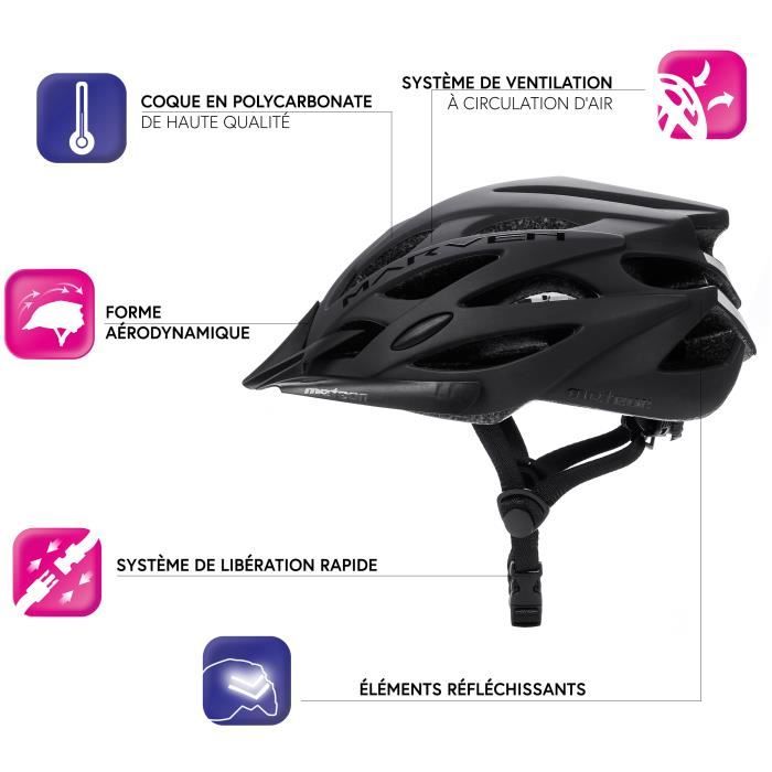MARVEN Meteor Bicycle Helmet - Road Bike MTB - for Adult and Youth - Adjustable and Reflective - Black