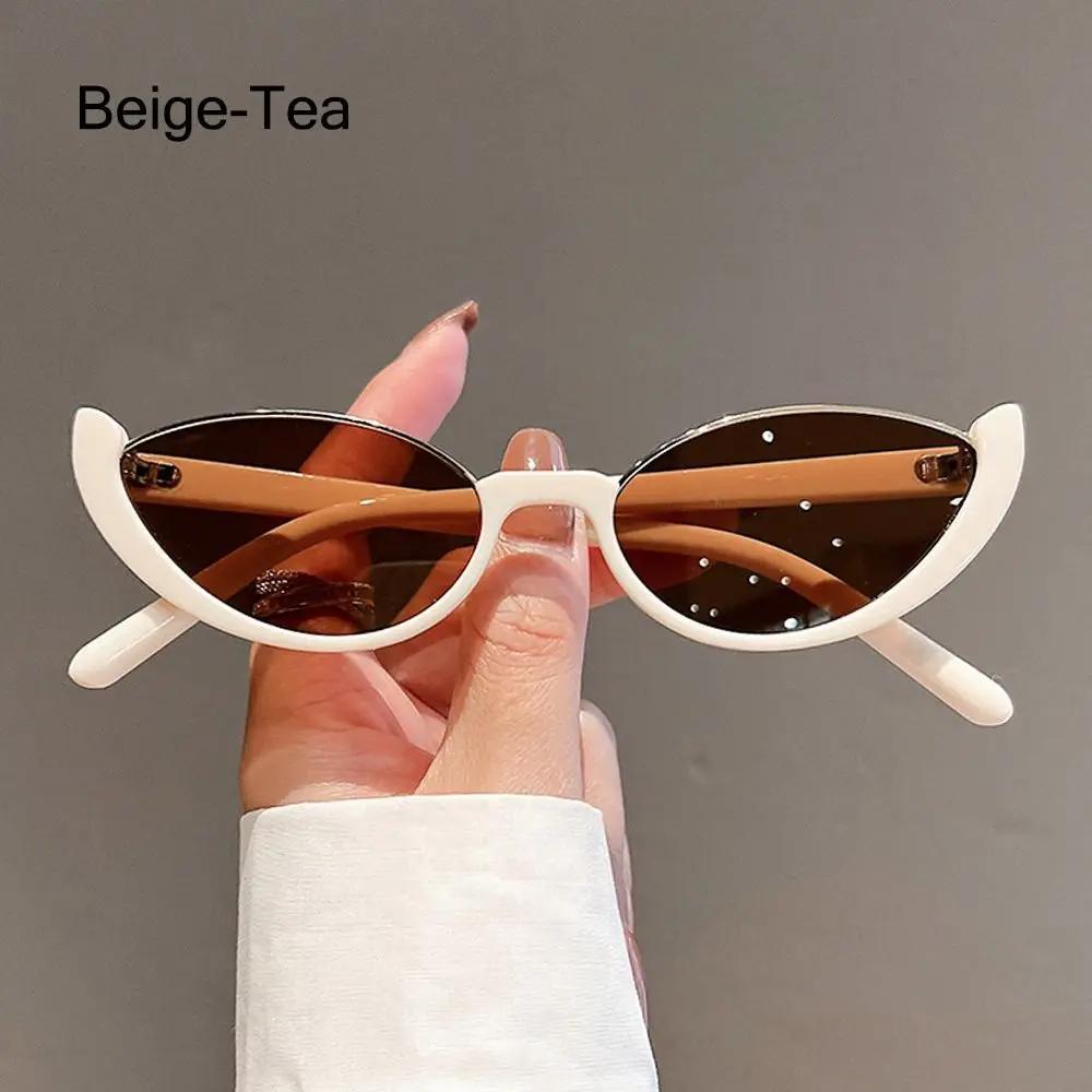 Vintage Small Cat Eye Sunglasses Women Trendy Half Frame Sun Glasses UV400 Protection Summer Shades