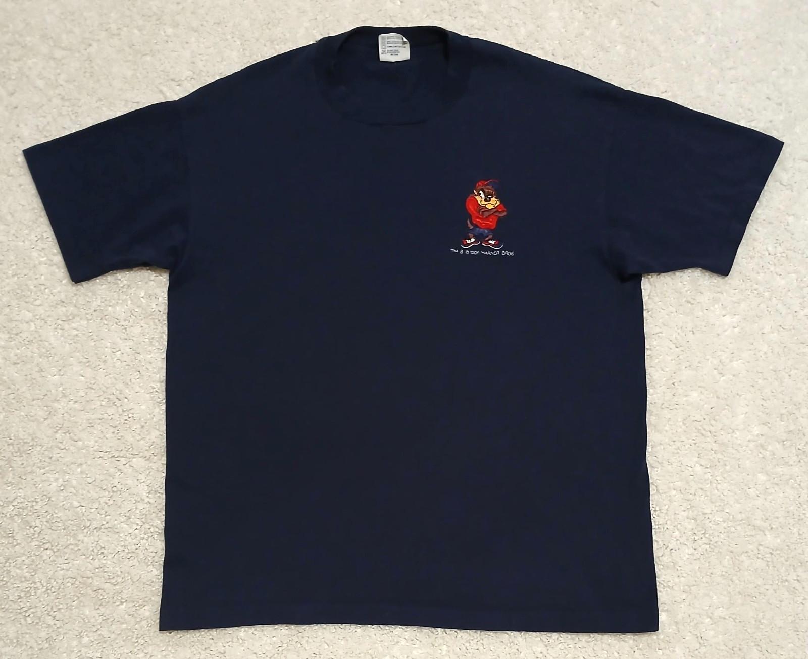 Vintage Taz T-Shirt XL Embroidered Warner Bros Single Stitch Gangster NEW READ S