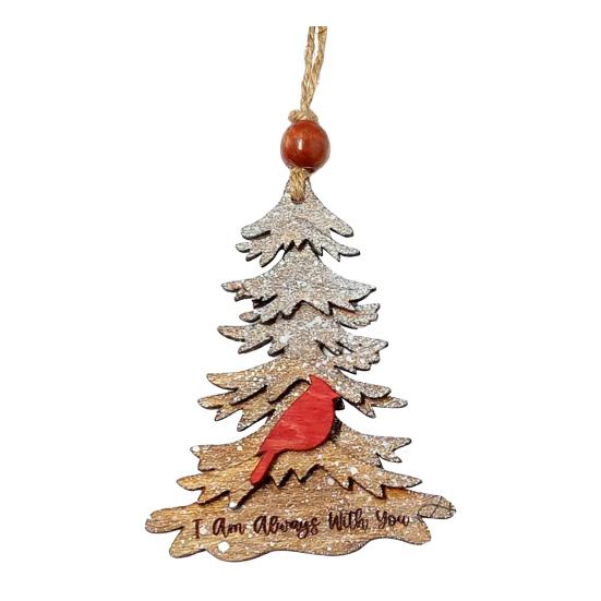 We Are Always with You Ornament Tree Shaped Wooden Christmas Ornament Sympathy Gift for Loss of Loved One