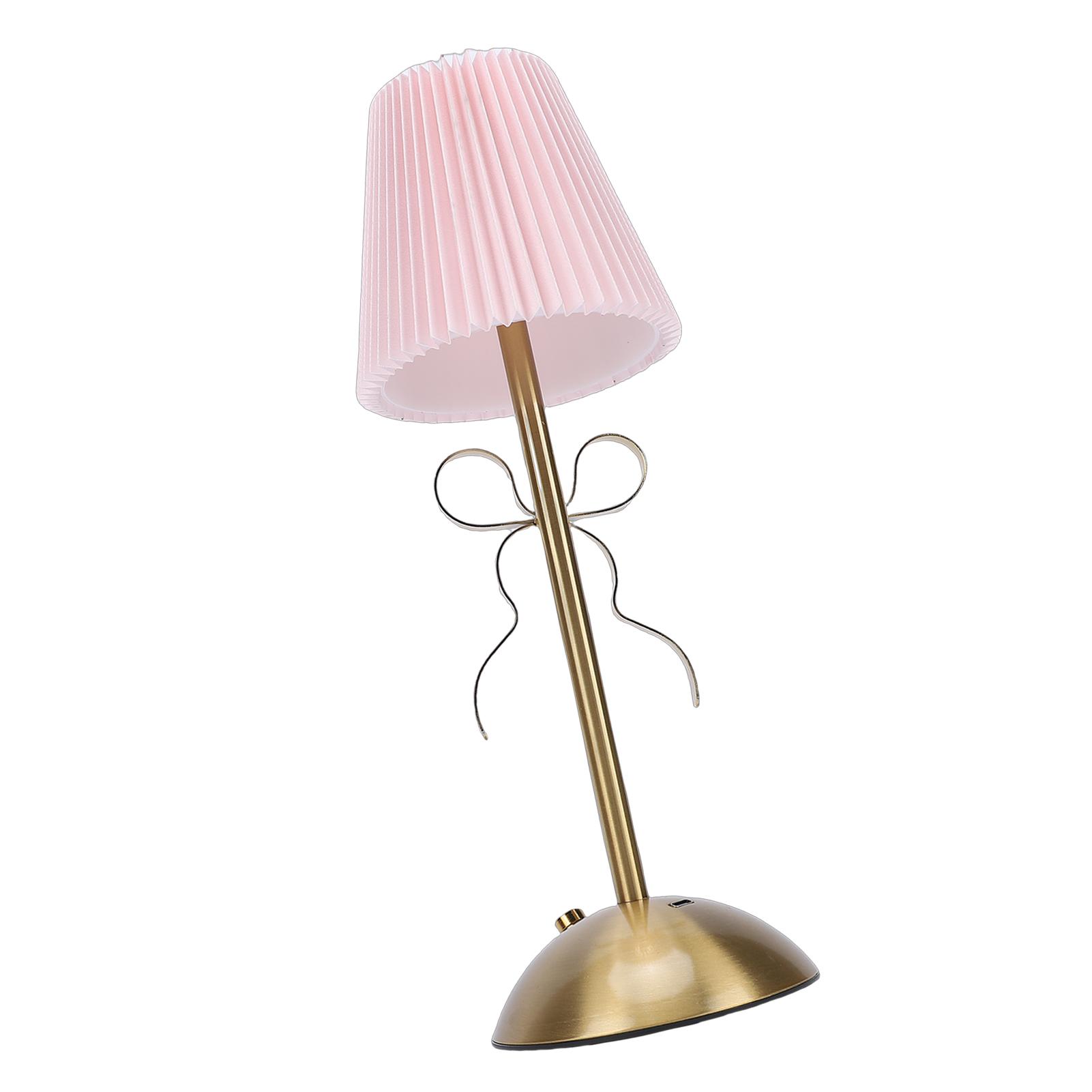 Настольная лампа Bow Милая декоративная перезаряжаемая светодиодная лампа с тканевым абажуром для дома, отеля