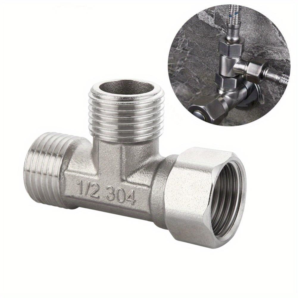 Copper T-Adapter for Toilet Diverter Valve, G1/2" T-Valve Suitable for Bathroom Sprayer Featuring Four-Point Connection for Three-way Pipes