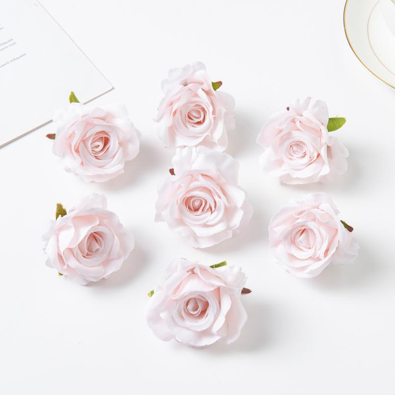 100Pcs Silk Rose Artificial Flower Hot sale Christmas Wedding Bridal Bouquet Home Outdoor Garden Diy gift box Scrapbook Material