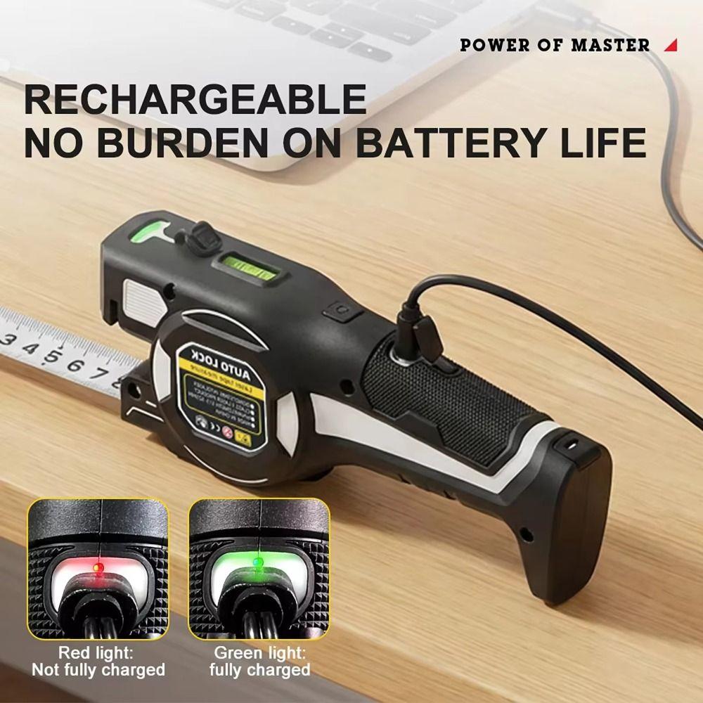 Rechargeable Laser Tape Measure Sturdy Construction Laser Rangefinder  For Builder