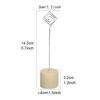20Pcs Table Number Holders Wood Base Wedding Table Number Stands Picture Memos Note Photo Clip Holders for Weding Party