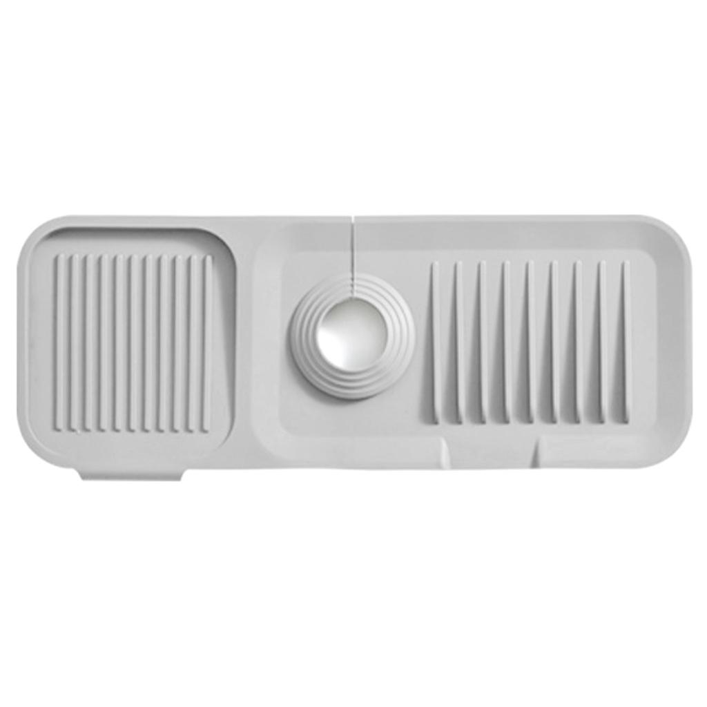 Faucet Mat Silicone Sink Guard Safe Clean Odorless Sink Accessory for Kitchen Bathroom Dark Grey
