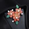 Original Heavy Handmade Natural Crystal Shell Corsage Women's Luxury Atmosphere Retro Elegant Brooch Jacket Coat Accessories