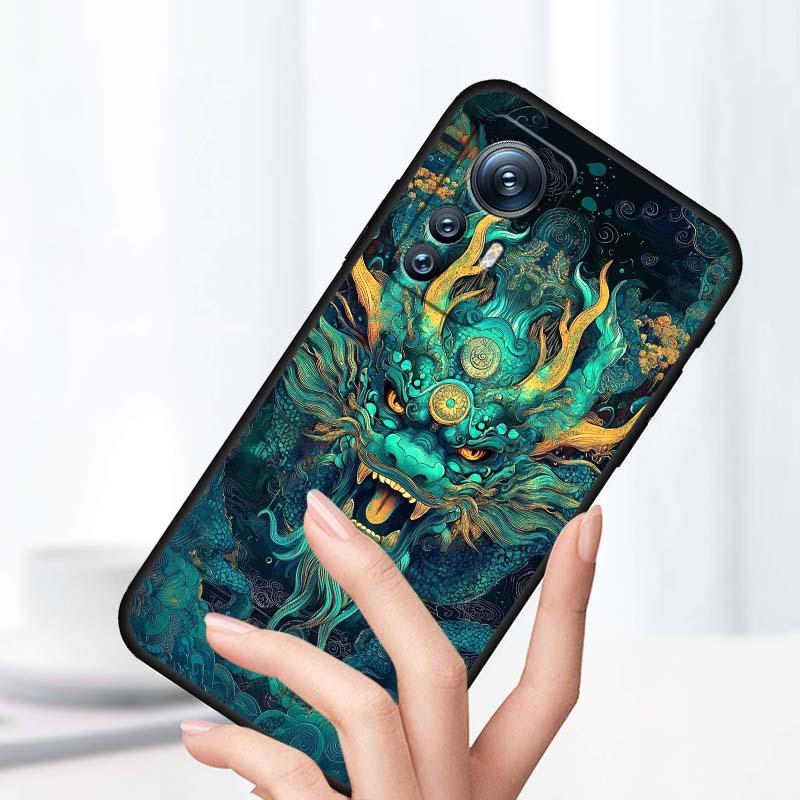Anime Dragon Design For Xiaomi Mi 15 14 13 13T 12 12T 12S 11 11i 11T Pro Ultra Lite 5G Black Soft Phone Case