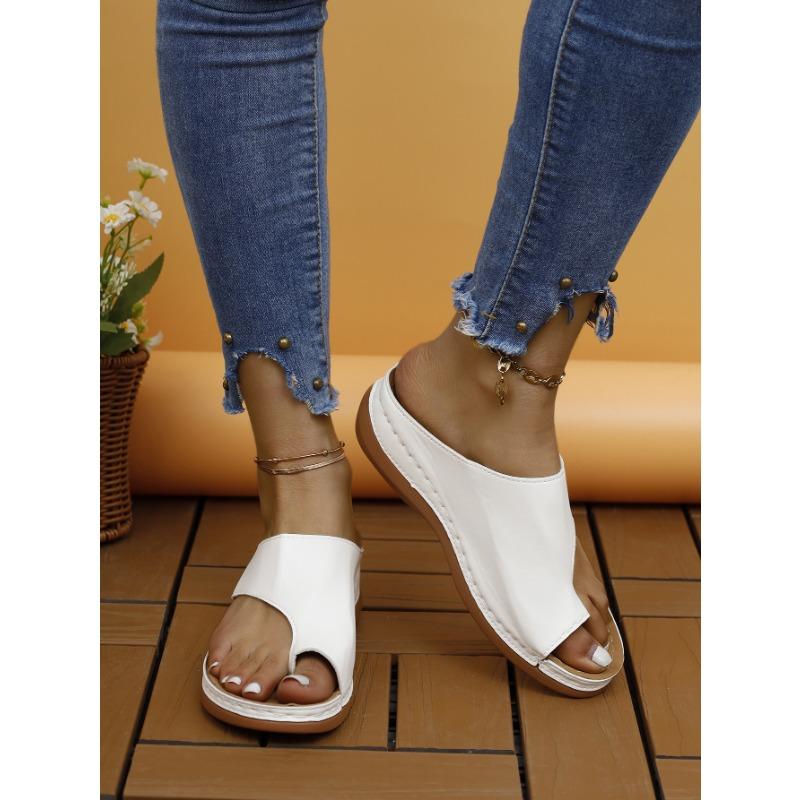 Damen Sandalen, Zehentrenner, Keilabsätze, Freizeitschuhe, Zehentrenner, Sandalen