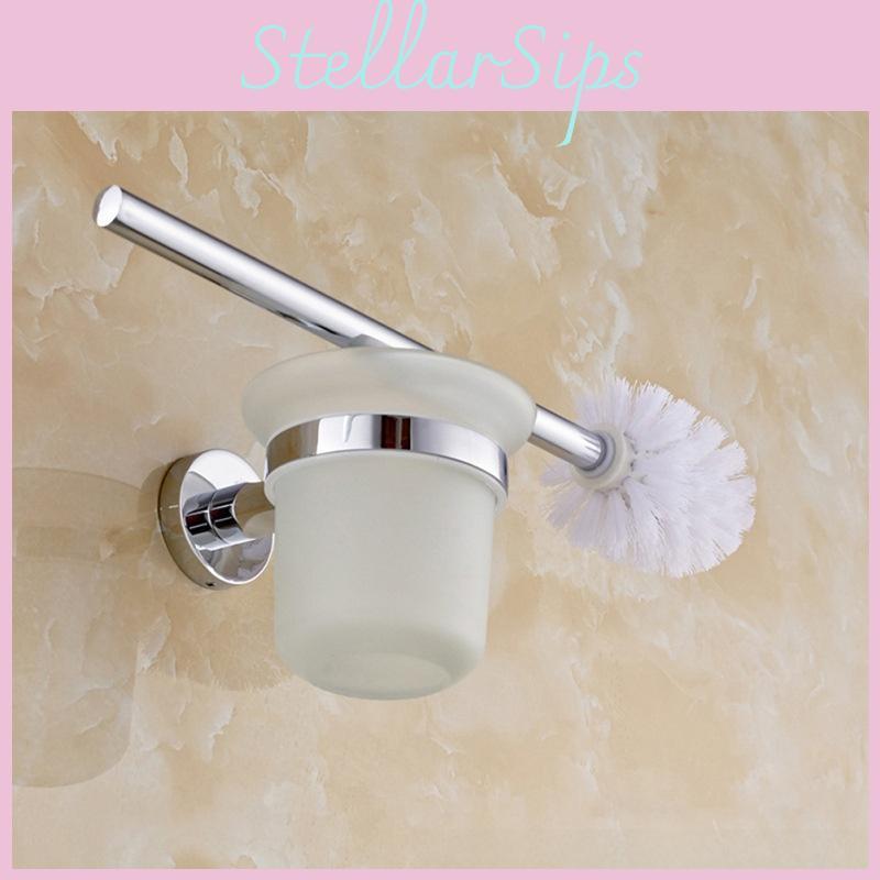 Crossborder 304 Stainless Steel Bathroom Toilet Brush Set With Wall Mount For Easy Cleaning
