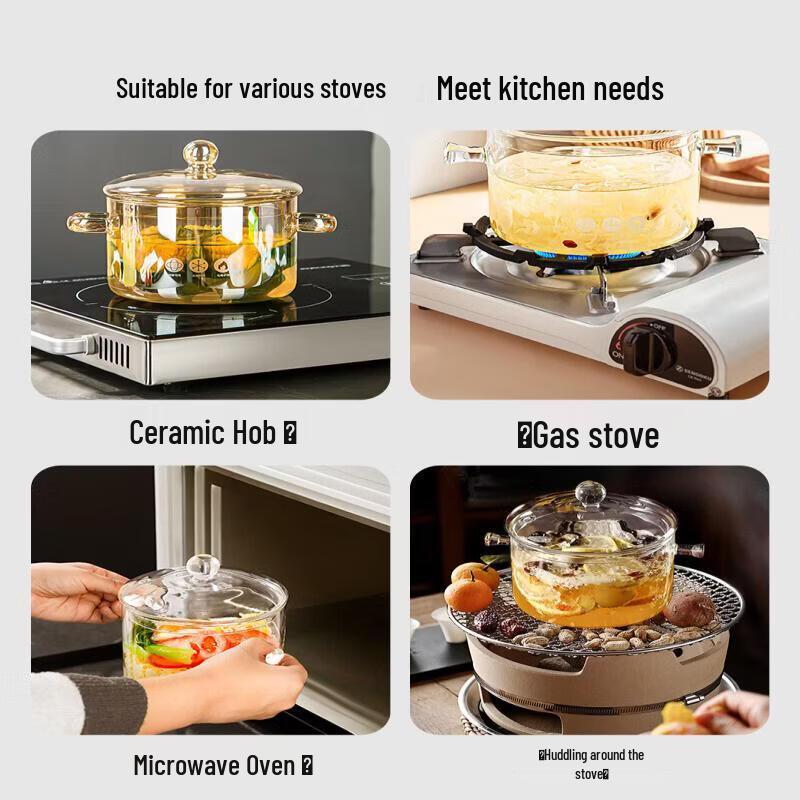 Qiwei High Borosilicate Glass Milk & Soup Pot