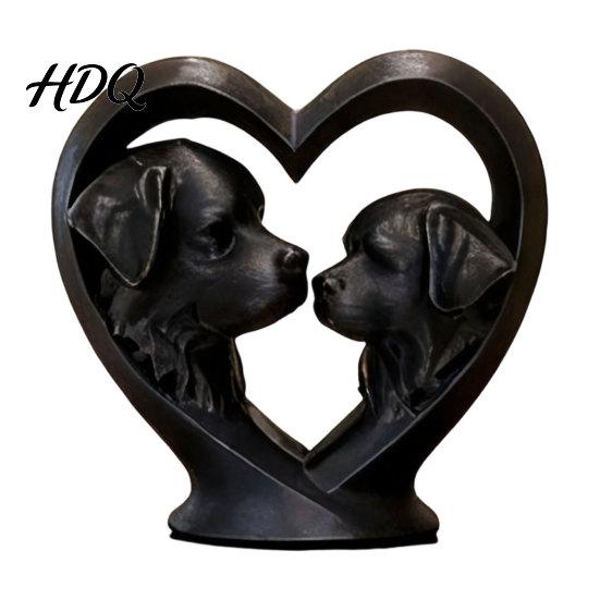 Сдержанный Элегантный Декор 3D Печатная Скульптура Собаки Бернара в Форме Сердца Полая Силуэт Сердца