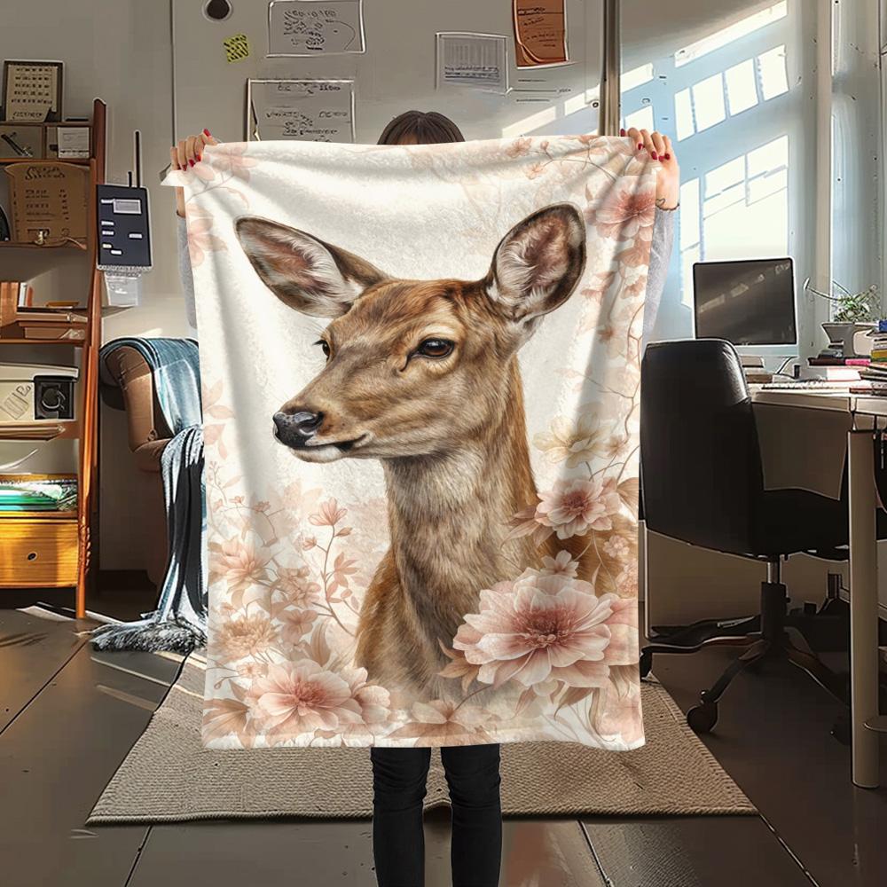 

1PC Romanticism Print FlAannel Blanket, High quality Comfortable for All Seasons, Home Decor, Warmth and Comfort 80cm x 120cm