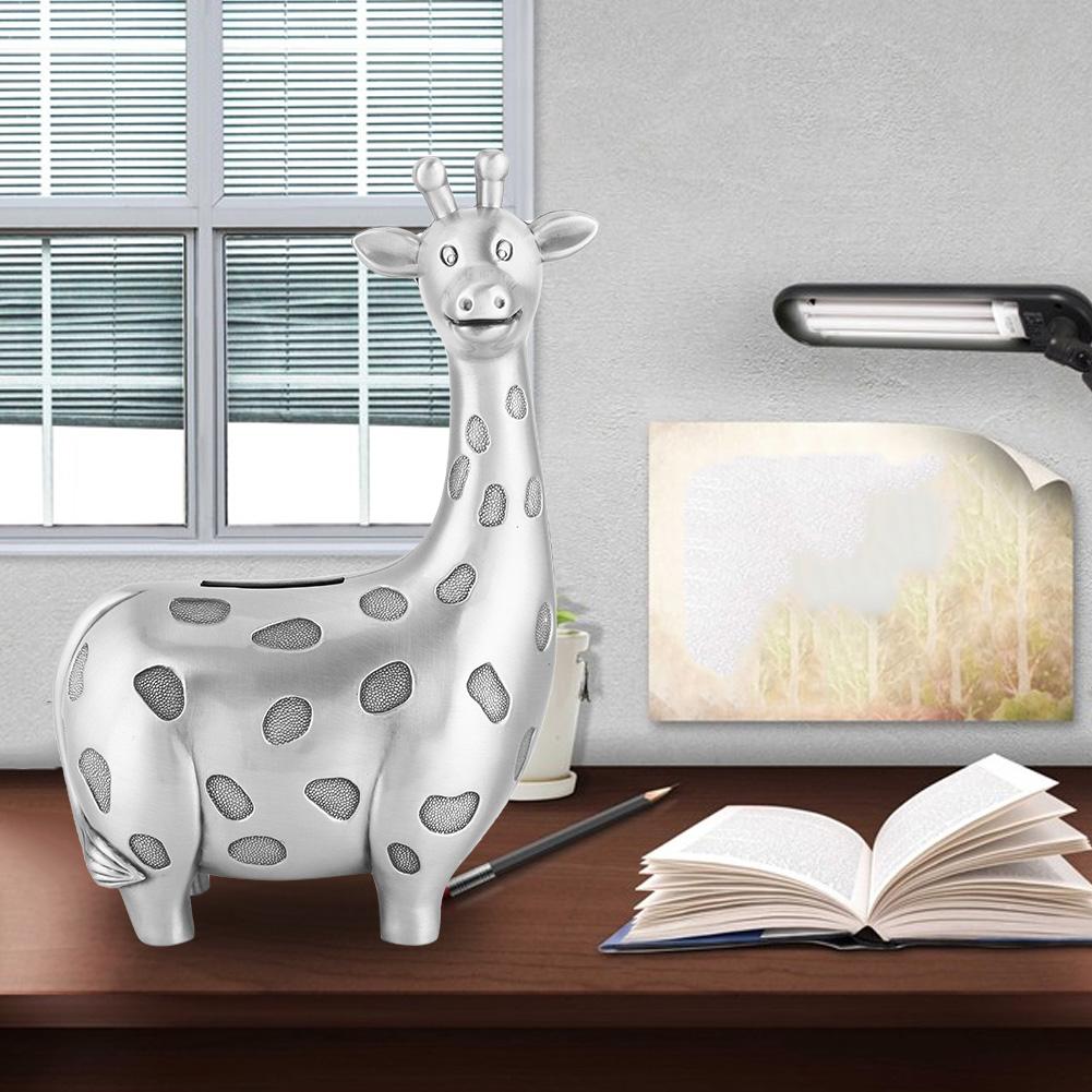 Vintage Alloy Fawn Money Box Animal Coin Saving Pot Piggy Bank Home Decor Gift for Kids