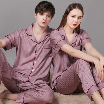 2022 Sommer Eis Seide Paar Pyjama Set - Kurzarm & Lange Hosen für Männer & Frauen
