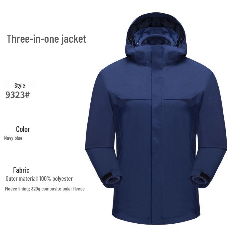 Winter Outdoor Heat-Sealed Warm Couple Outfit: Men's & Women's 3-in-1 Windproof Two-Piece Set