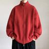 Men's Solid-color Loose Cardigan, Sweater, Knitted Sweater, Men's And Women's Stand-up Collar Zipper Jacket