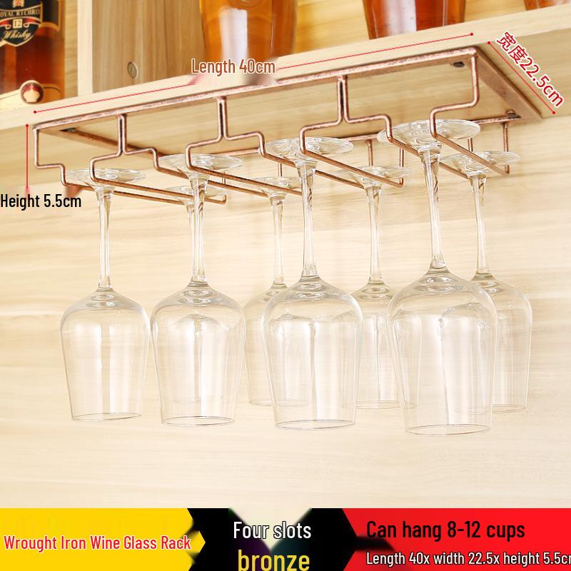 Red Wine Glass Hanging Rack for Stemware Display and Storage