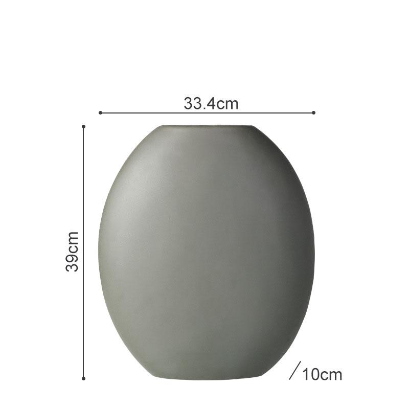 Minimalist Flat Ceramic Vase Creative Round Plant Pots Table Decoration Flowers Arrangement Floral Vases Room Aesthetic Decor