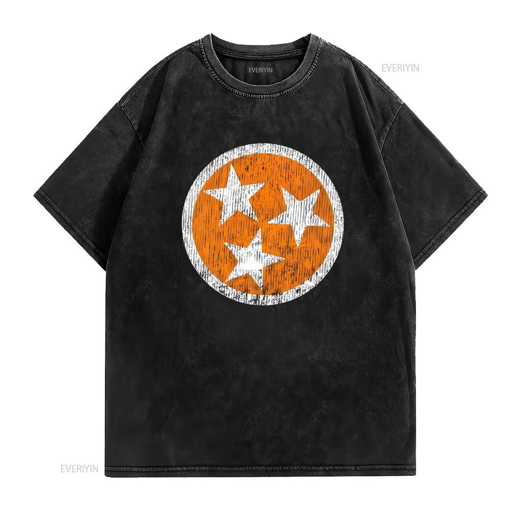 Volunteer State Cotton T Shirt Vintage Washed Fashion Stretched Unisex Designer Clothes Stylish Top For Everyday Wear Slightly