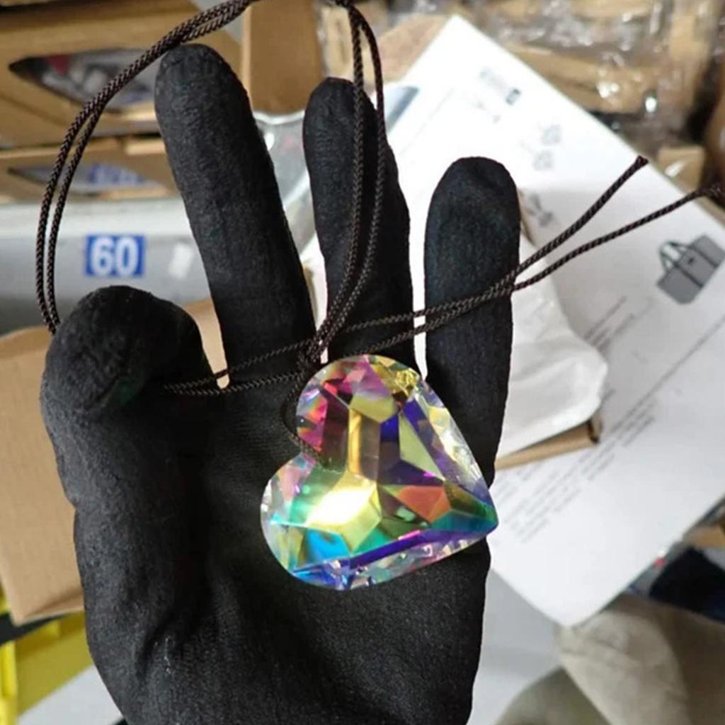 40mm Chandelier Crystal Love-heart Shaped Prisms Rainbows Maker Crystal Glass Prism Suncatchers Crafts Gift Garden Decor