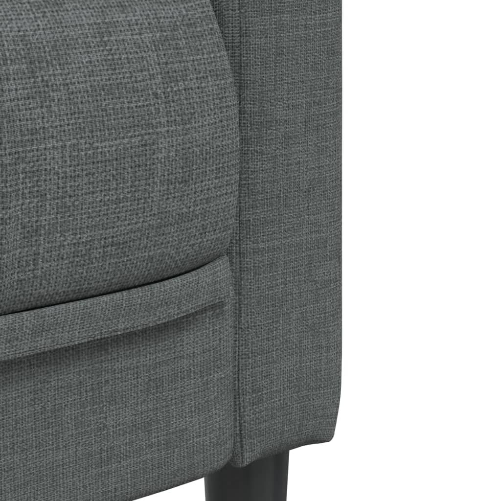 Vidaxl 2-Cz. Living Room Set, Dark Grey, Upholstered In Fabric