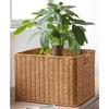 Stylish With Handles Storage Basket Woven Look Woven Organizer Rattan Basket Bedroom