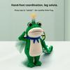 Frog Keychain Saluting Button Link Hands Realistic Texture Blue Scarf Frog Key Chain Mini Portable Lobster Clasp Backpack Pendant
