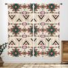 Western Cow Skull Curta,Beige Southwestern Bohemian Geometric Pattern Native Aztec Longhorn Head Cowboy Farmhouse Country