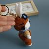 Pilot Design Cute Rabbit Crochet Keychain Handmake Crochet Animal Doll Keyrings For Bag Pendant Knitting Rabbit Keychain Custom