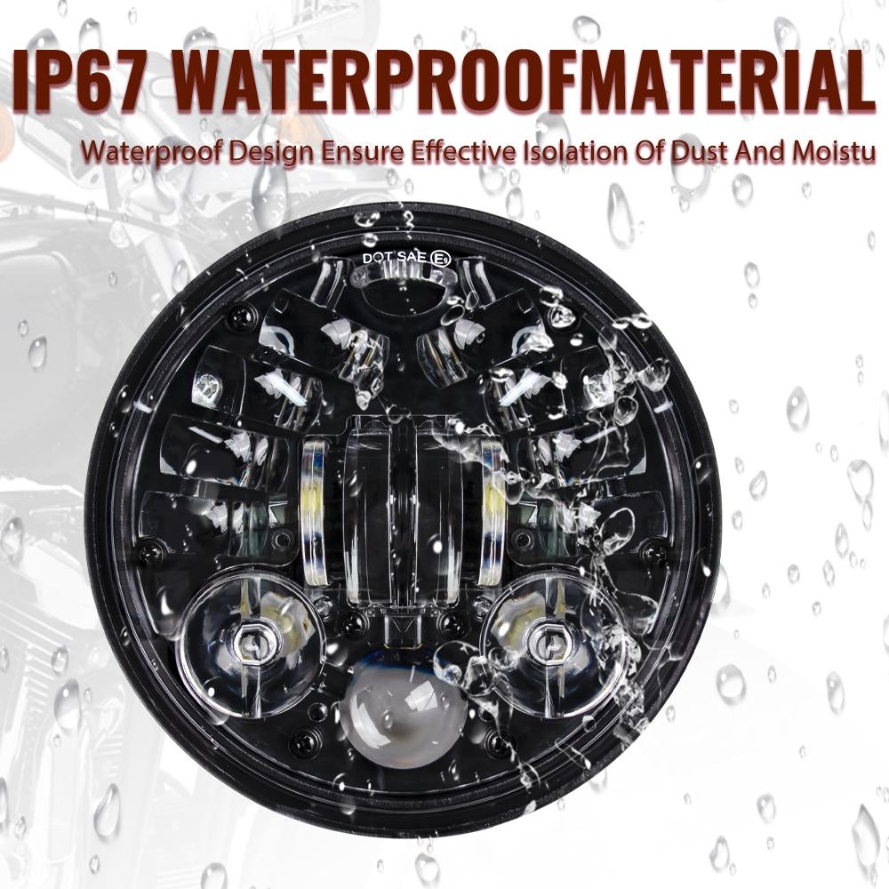 5.75" LED Headlight For Harley Davidson Round LED Motorcycle Headlight For Dyna Super Wide Glide Low Rider Softail Sportster