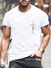 New Summer Round Neck Short Sleeve T-shirt for Men Christian Faith Cross Graphic Fshion T Shirts Short Sleeve Tee Tops