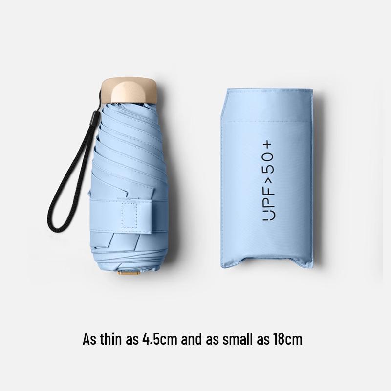 Mini 5-Fold Rain or Sun Umbrella: Compact, Thick, UV Protective Shade for Women