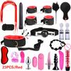 SacKnove  Soft Nylon Luxury 26pcs Alternative Set Implementos De Tied Gear Sex Toys Restraint Bondage Kit for Adult
