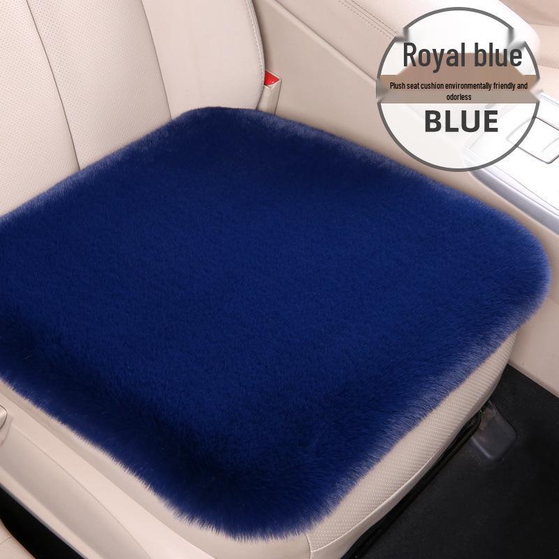 Winter Plush Car Seat Cushion Set: Thick Short Pile, Wool, Rabbit Hair, Non-Slip, 3-Piece