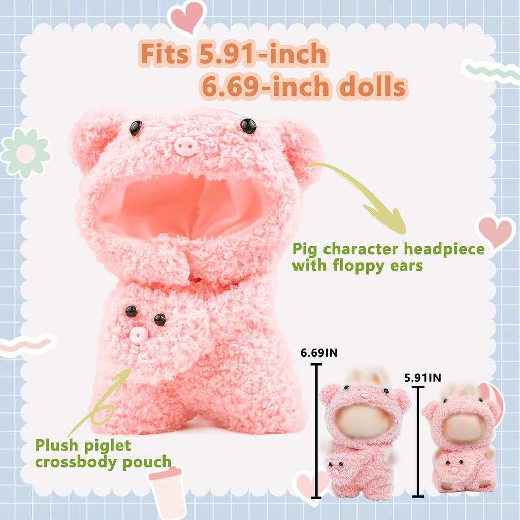 Cimoon Plush Toy Clothes (Clothes Only) 15cm 17cm Plush Doll Clothes Doll Outfit Cute Costume Dress Up DIY Accessory Doll Suit Jumpsuit Photo Path