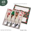 4Pcs Christmas Gift Glod Silver Spoon Fork Set Elk Christmas Tree Decoration Dessert Scoop Fruit Fork Coffee Spoon Cutlery Set