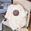 Chinese Ethnic Style Short Sleeved Top 2024 Summer New Womens Tshirt White Fashionable Loose Bottom Top Pattern Tshirt