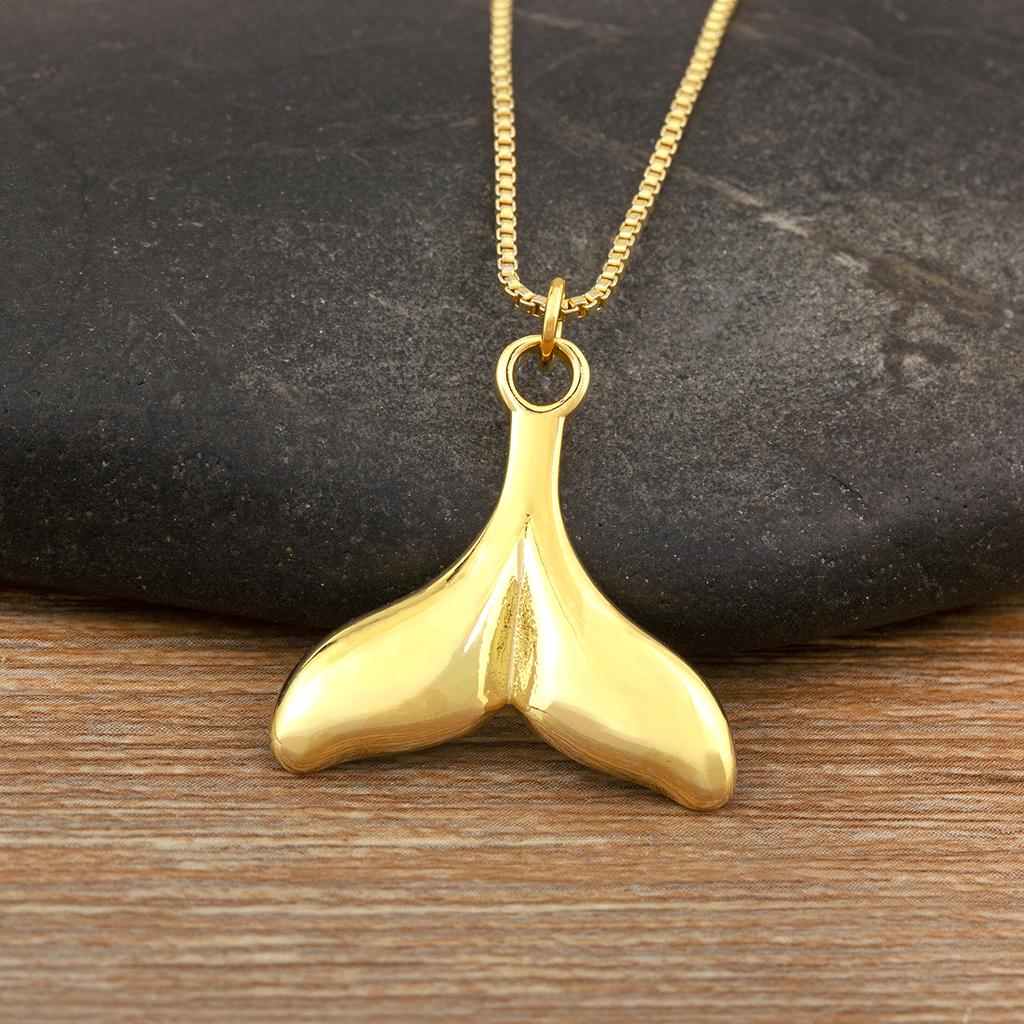 Nidin Hot Sale Original Design Mermaid Tail Shape Pendant Necklace For Women Female Fashion Versatile Chain Choker Jewelry Gifts