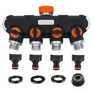Garden Hose Splitter 4 Way Rubberized Tap Hose Connectors Water Distributor