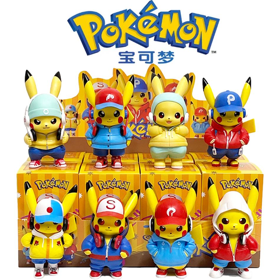 New Pocket Monsters Cartoon Movie Anime Character Pikachu Gengar Mewtwo Gurado Action Model Toy Blind Box Random Trendy Mystery Surprise Collectible