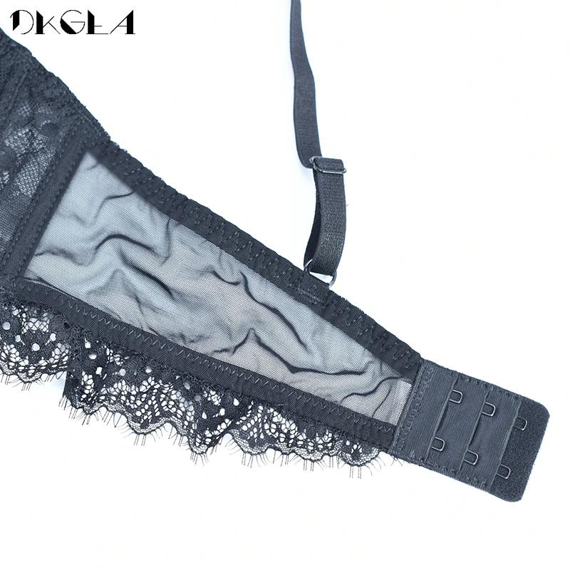 DKGEA Women Sexy Bra Set Plus Size Brassiere Transparent Underwear Lace
