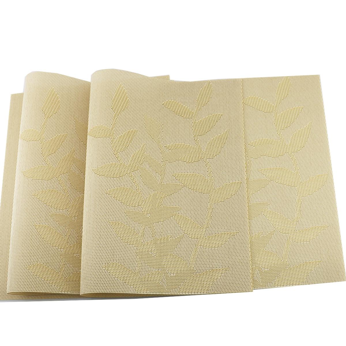 6 шт. ПВХ коврики для стола Нескользящие водонепроницаемые салфетки лист цветок дерево — фото 6