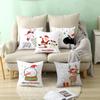 Cartoon Christmas Peach Skin Pillow Cover New Sofa Cushion Cover Square Cushion Pillow Cover