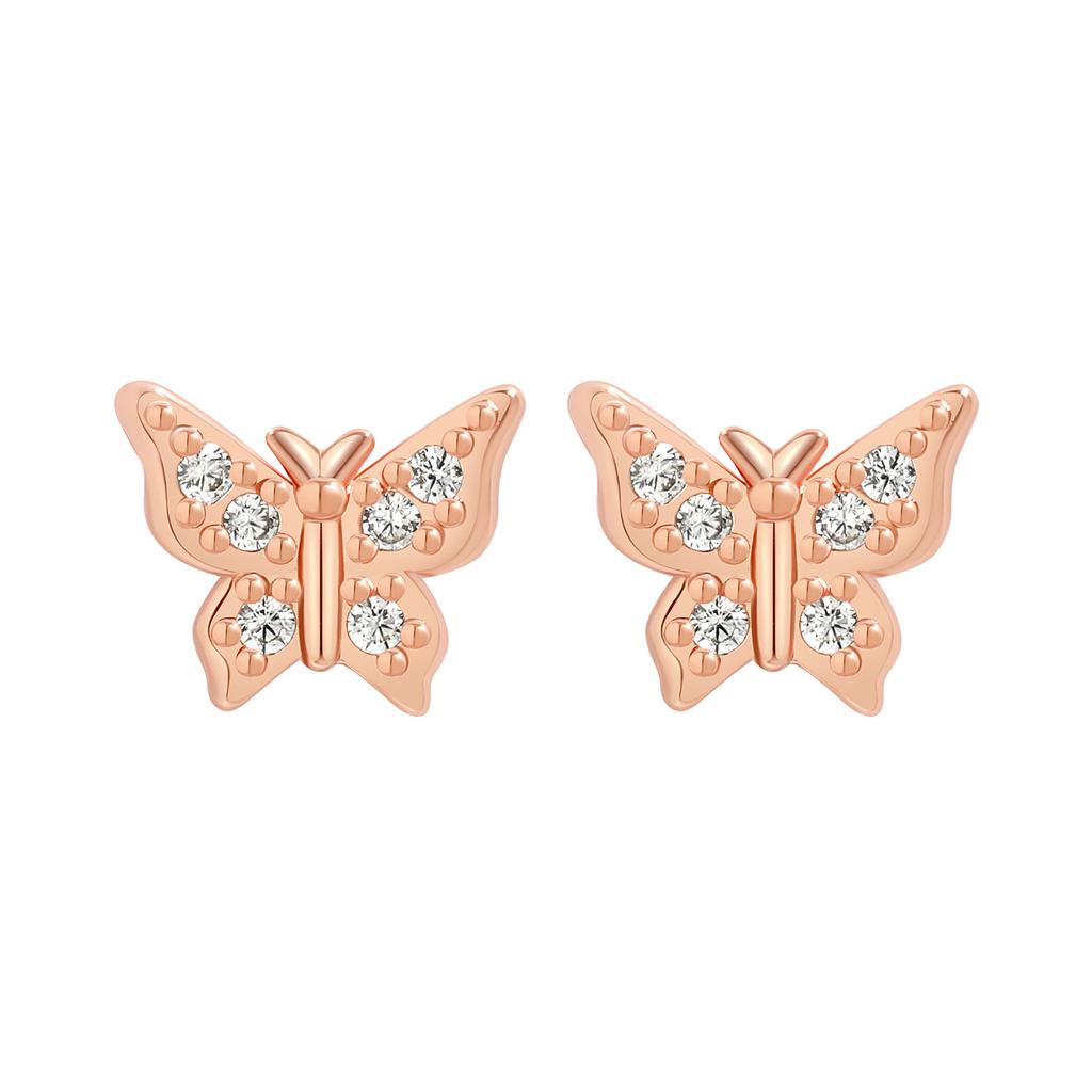 Small Butterfly Ear Needles, High-end Design, Hypoallergenic, Simple and Versatile Butterfly Stud Earrings.