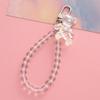 Transparent Acrylic Pearl Keychain with 8mm Round Beads, Bear, Butterfly, and Couple Bag Pendant.