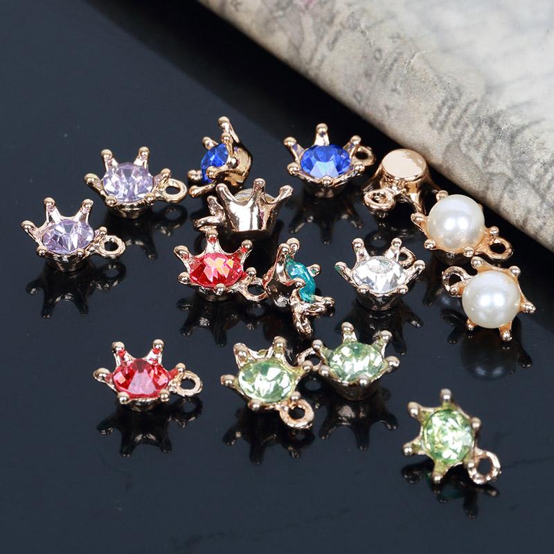 

Engood 100Pcs Rhinestone Buttons Sewing Trim & Embellishments Craft Buckle DIY Pendant for DIY Hair Apparel Accessories ZJ41
